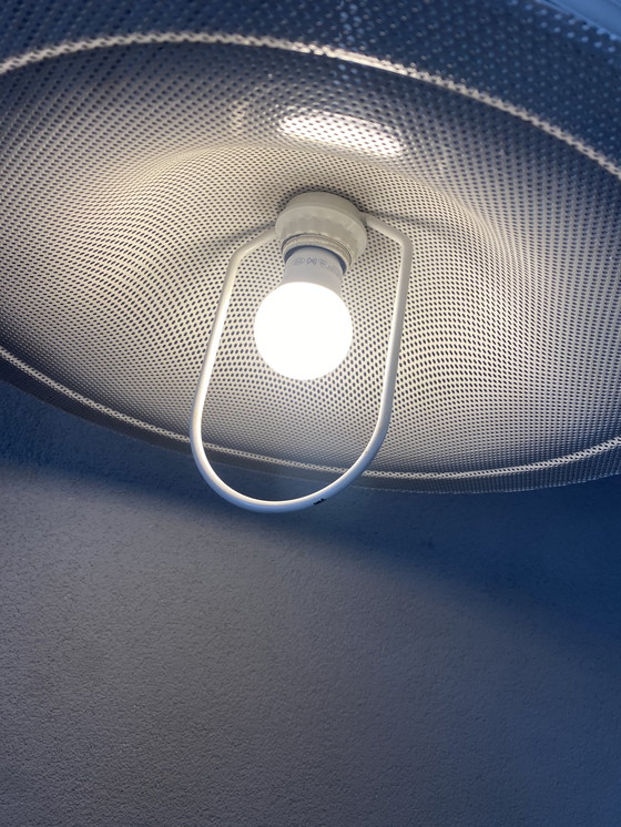 Image 1 of Vintage verstelbare hanglamp geperforeerde kap Pilastro stijl