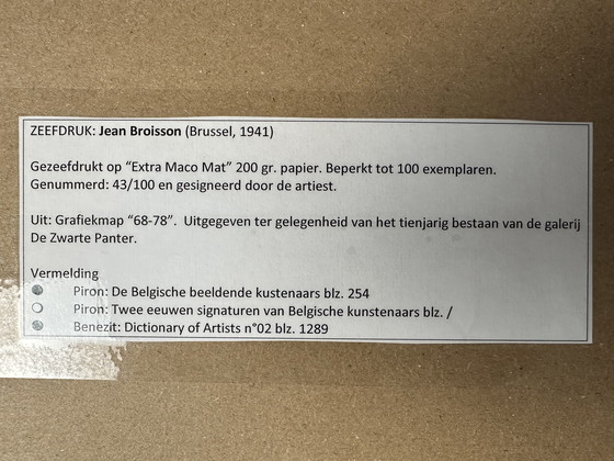 Image 1 of Genummerde zeefdruk - Jean Broisson - Gesigneerd