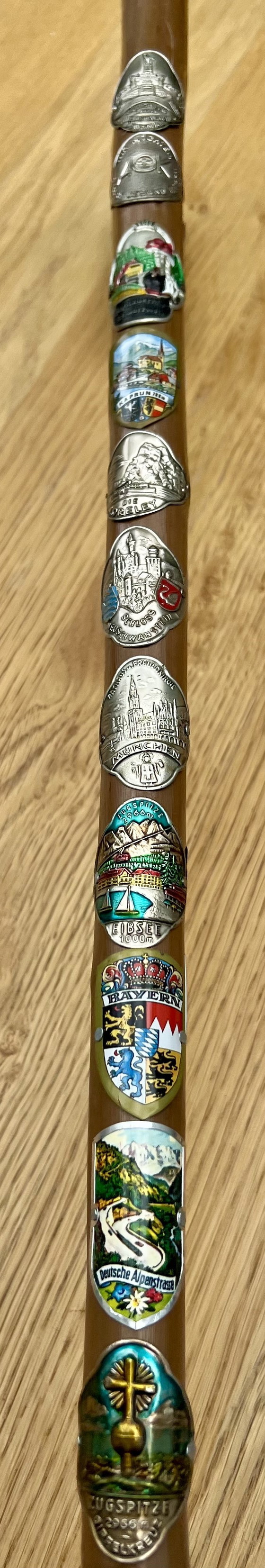 Image 1 of Two nostalgic walking sticks with enameled coats of arms from all over Europe