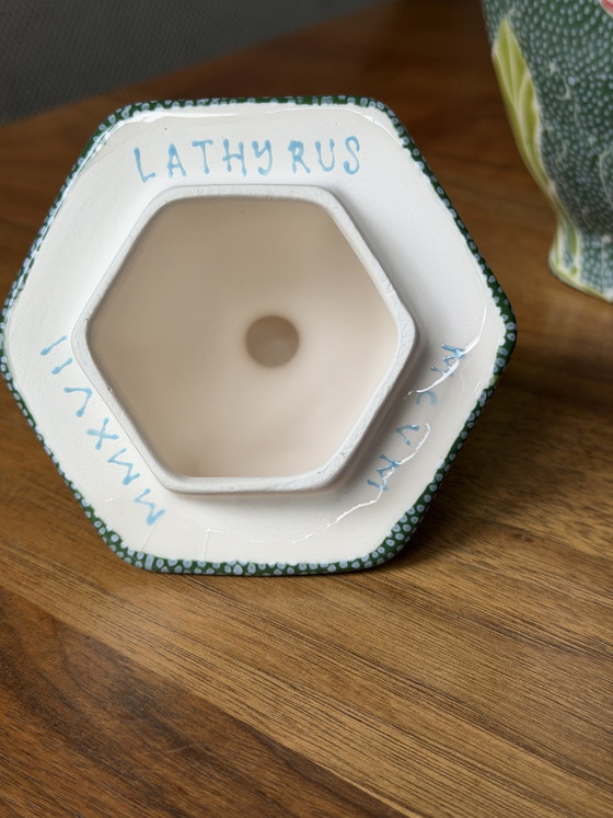 Ceramic lidded vase (photo 3 of 5)
