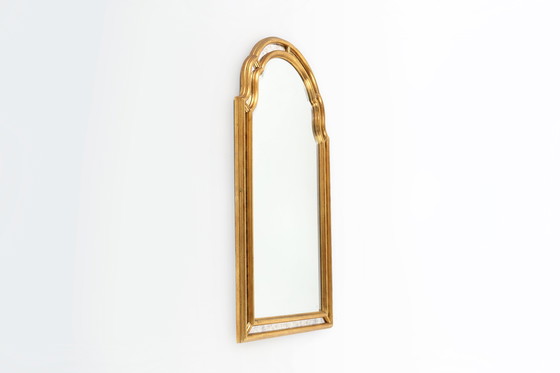 Image 1 of Französischer vergoldeter Spiegel im Louis-Philipp-Stil mit geräuchertem Spiegelglas verziert