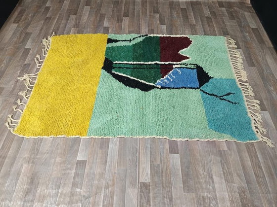 Tapis berbère en laine naturelle tissé main traditionnelle taille 1,5/2,5 m – Ahrend, Wool (photo 8 of 8)