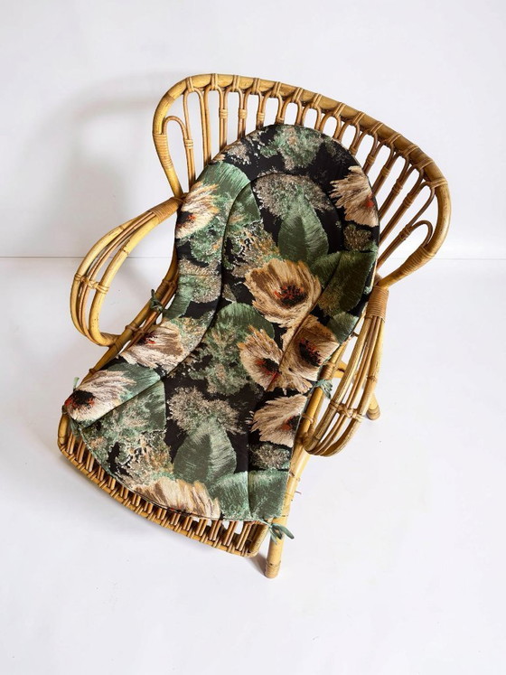 Image 1 of Fauteuil lounge en rotin de Dirk van Sliedregt pour Rohé, 1960