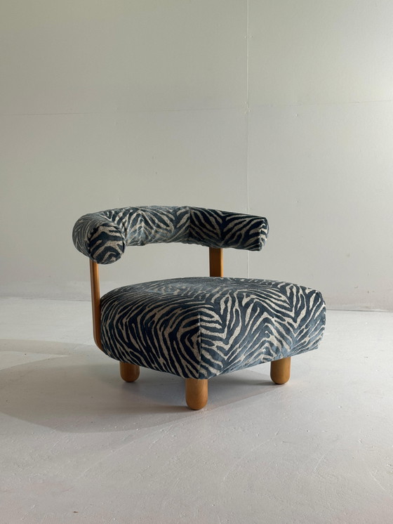 Image 1 of Armchair Big Pine in royal blue fabric