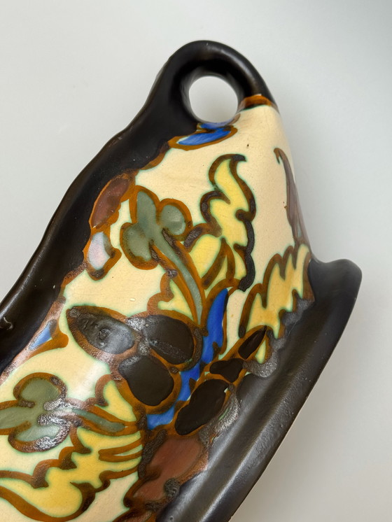 Image 1 of  Art Deco Hand-Painted Jardinière by C.M. Bergen, Belgium (c. 1920s–1930s) 