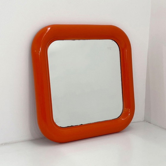 Image 1 of Orange Delfo Mirror by Sergio Mazza for Artemide, 1970s