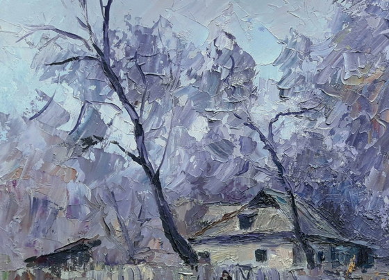 Origineel Olieverfschilderij Landelijk Landschap Dorpserf Oma's Huis – Schilderijen & Tekeningen, Mdf (photo 4 of 8)