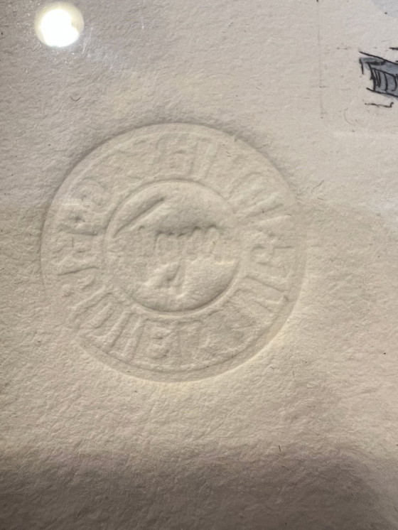 Image 1 of Original etching by Thyson | District Heddesdorf Neuwied | Colored graphic in frame | Atelier L. Hentrich