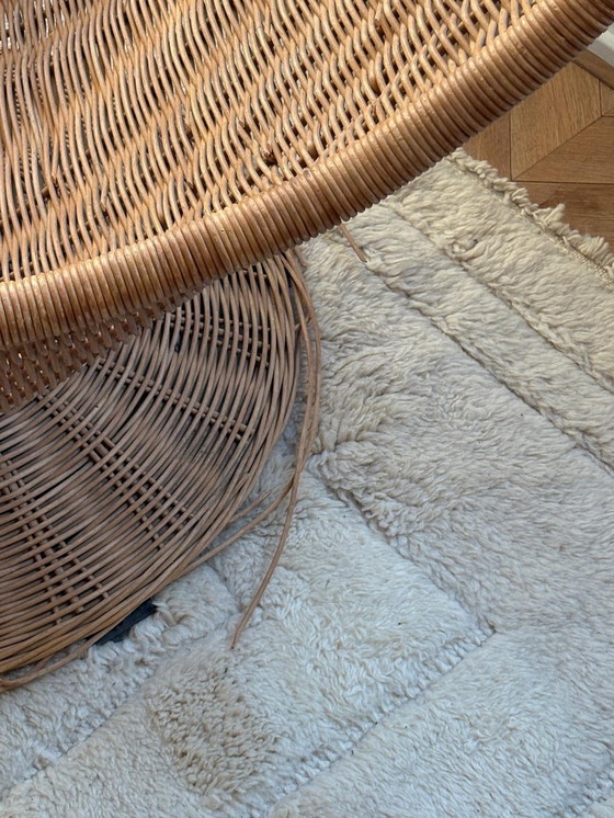 Image 1 of Drehstuhl aus Rattan und Korbgeflecht im Stil der 70er Jahre