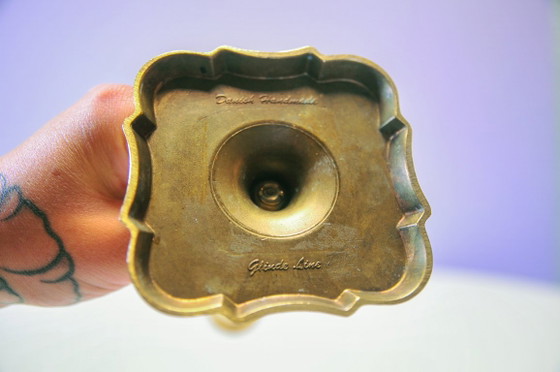 Set of 2 Vintage Brass Candle Holders by Glinde Line (photo 5 of 5)