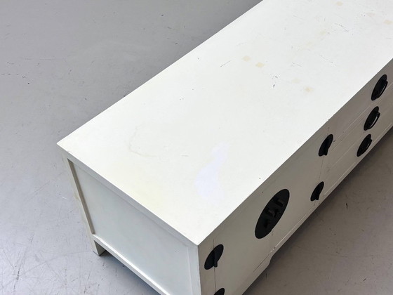 Lowboard Asiatique Blanc avec Ferronnerie Noire – Meubles tv, Wood (photo 12 of 15)