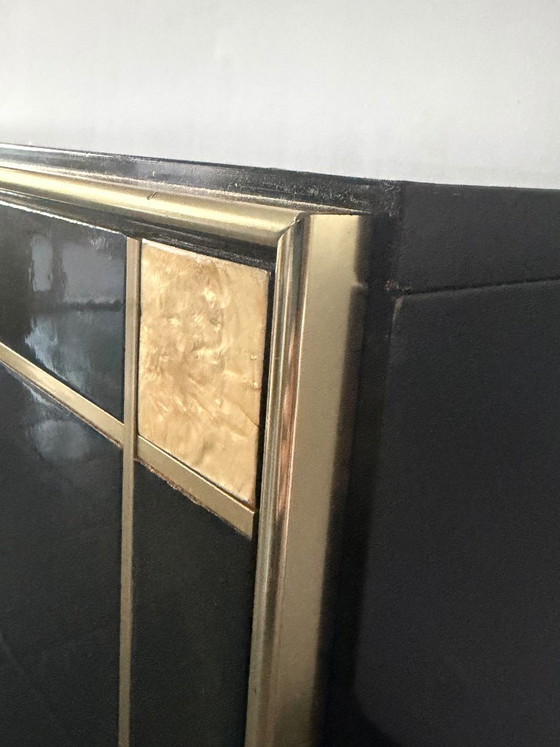 Pierre Cardin Sideboard With Brass Black Lacquered Shell Inlays, 1980 – Wood (photo 7 of 64)