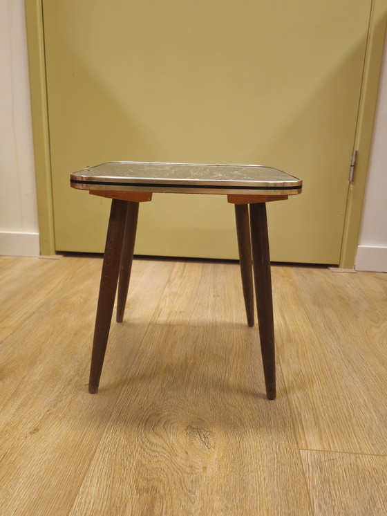 Image 1 of Vintage Plantentafeltje Tafeltje Bijzettafeltje Marmer-look 