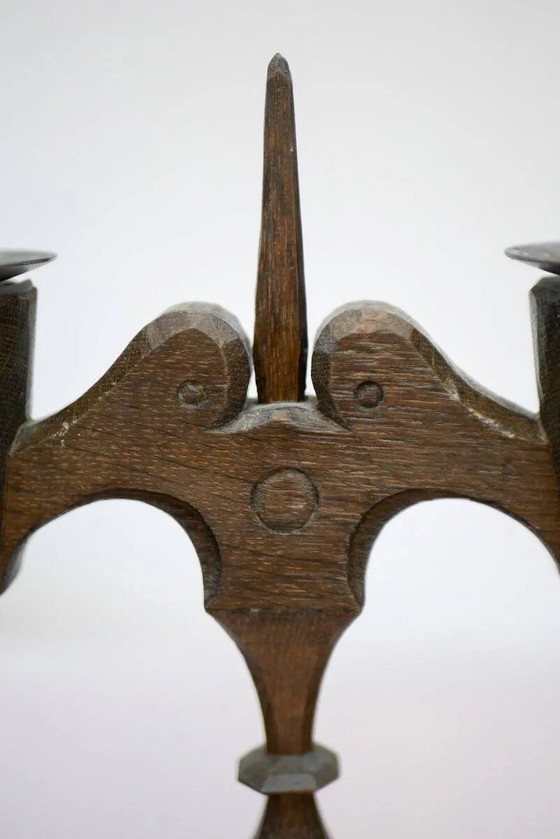 Image 1 of Bougeoirs en bois suédois de Taserud, 1955, lot de 2