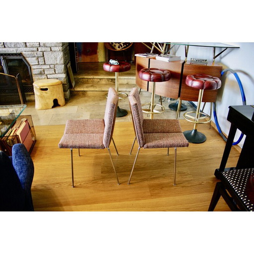 Pair of vintage four-sided chairs by Pierre Guariche