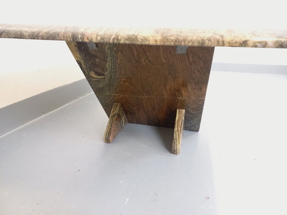 Image 1 of Vintage marmeren salontafel uit de jaren 70.
