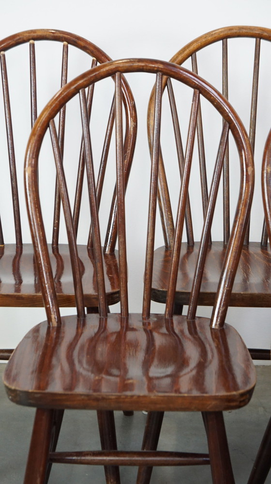 Image 1 of 12 X Vintage Houten Spijlen Stoel