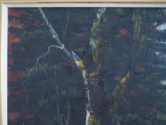 Image 1 of Peinture "The Deep in the forest", design scandinave, années 1970