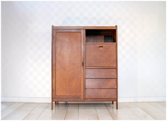 Image 1 of Scrivania e cassettiera vintage in rovere degli anni '50