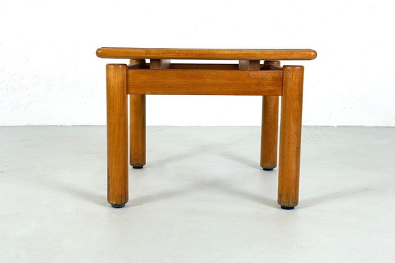Image 1 of Coffee table in wood with blue top, France - 1960s