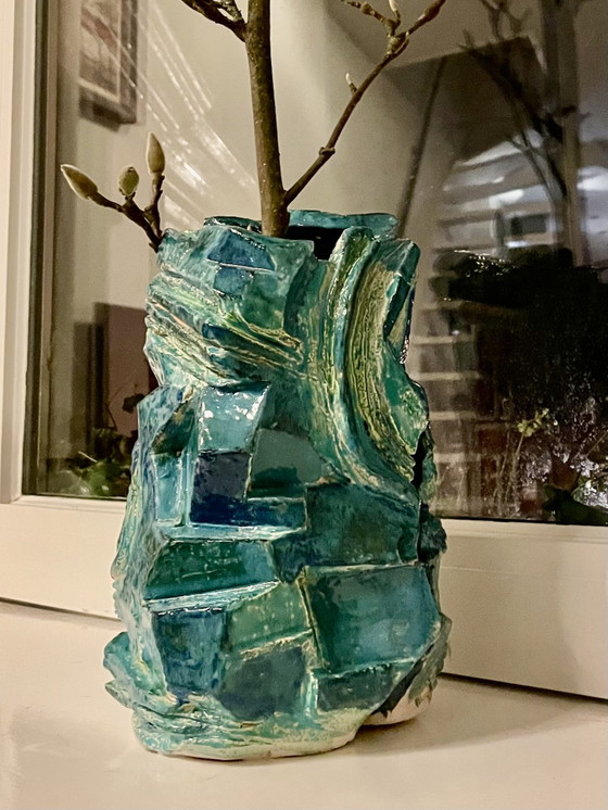 Image 1 of Heavy ceramic vase two halves