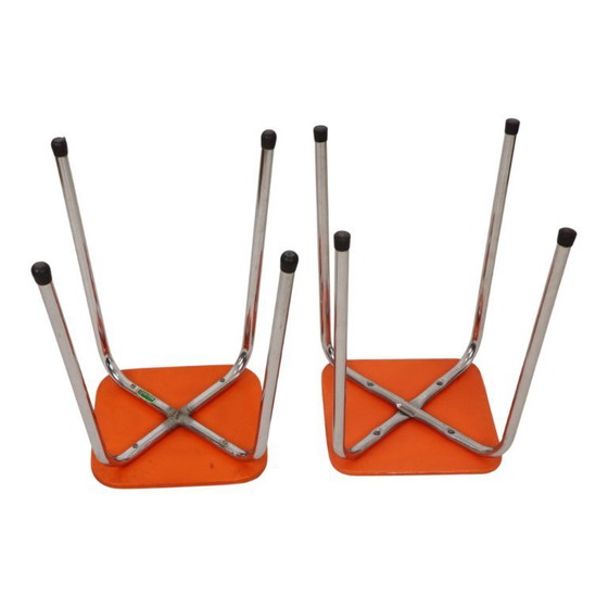 Image 1 of Set of 2 Orange Stools