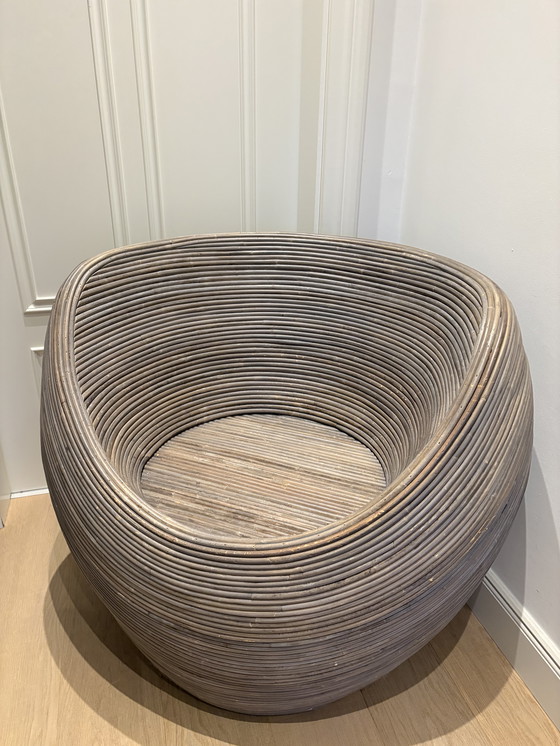 Image 1 of Vintage Rattan Egg Chair / Pod Chair – 60s/70s style, rare light finish