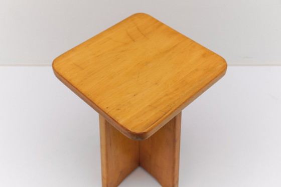 Image 1 of Conjunto de 6 taburetes de roble al estilo de Pierre Chapo, Francia, años 60