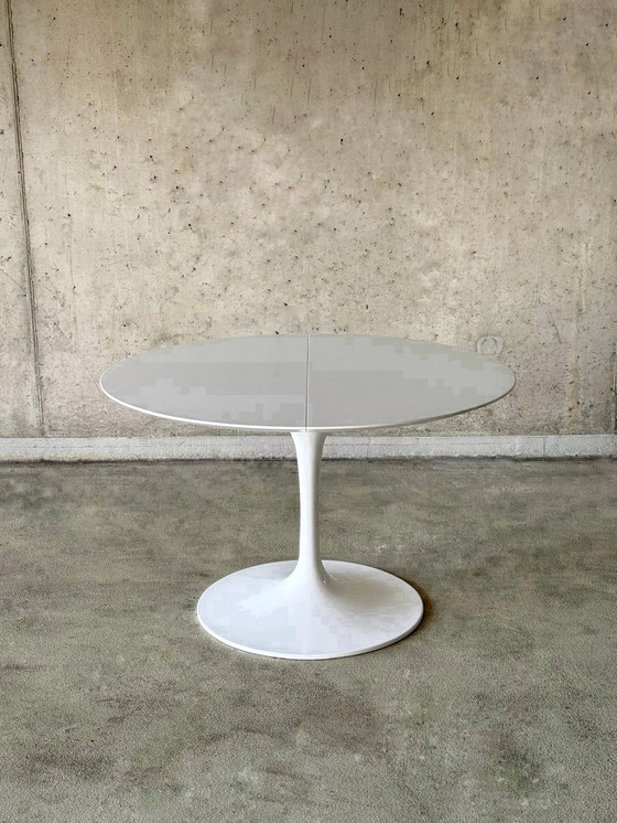 Image 1 of Uitschuifbare Tulip tafel, rond-ovaal van Eero Saarinen