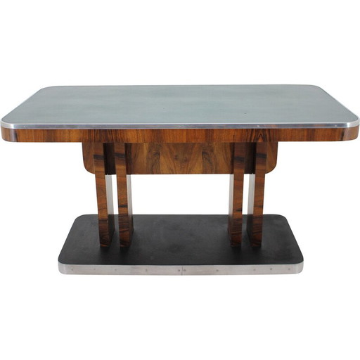 Vintage Art Deco Tisch aus Nussbaumholz, Tschechoslowakei 1930