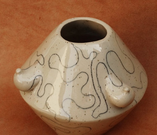 Erotisch keramiek, kunstenaarsvaas, gesigneerd, erotic ceramics, artist vase
