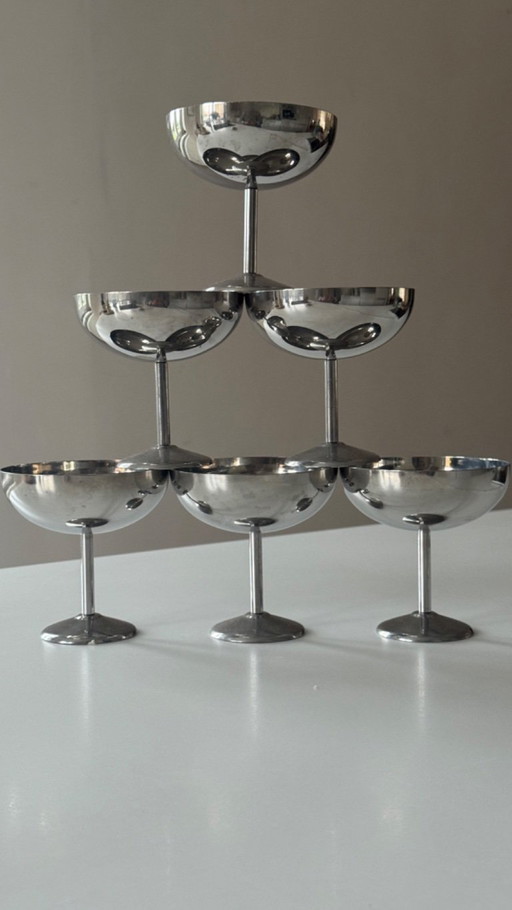 6x cupés de acero inoxidable