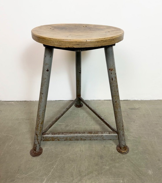 Image 1 of Grey Industrial Workshop Stool, 1960s