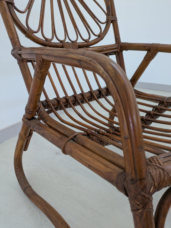 Image 1 of Salon en bambou - Fauteuils, table basse et porte-manteau - Vintage