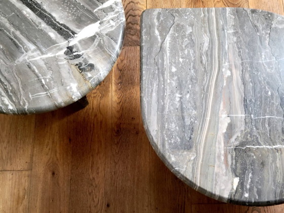 Image 1 of Vintage organically shaped marble side tables, Germany 1970