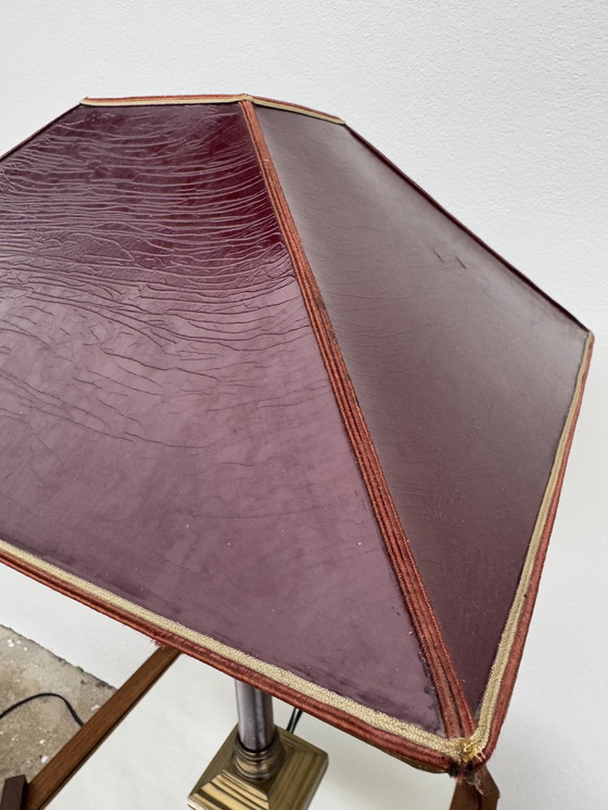 Image 1 of Grande lampe teck et bronze années 70