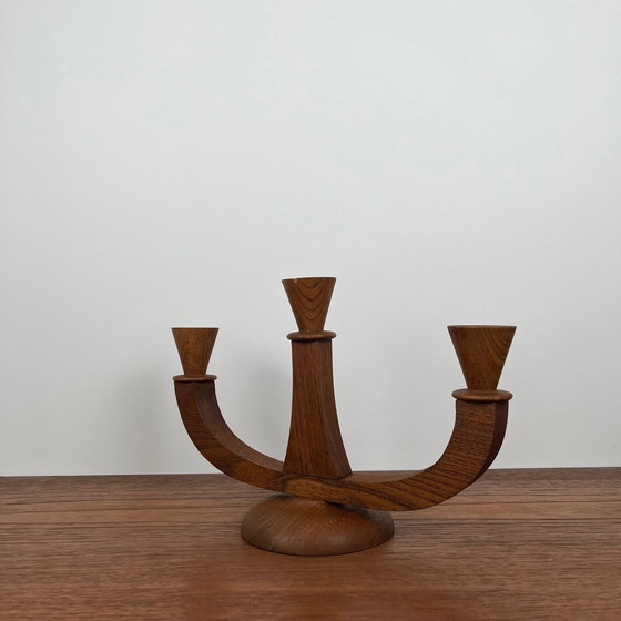 Image 1 of Candelabro de teca de tres brazos, 1960/70