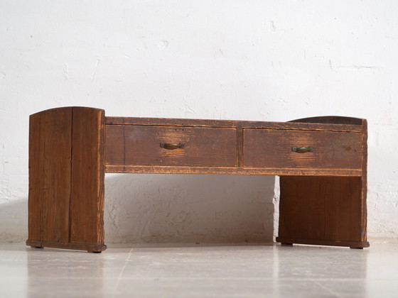 Japanese Low Desk Table with Drawers in Cedar – Showa Period (c.1926–1970) – Coffee tables, Metal, Rustic (photo 34 of 40)