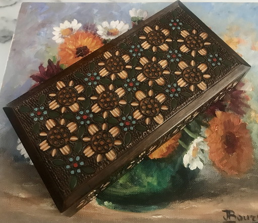 Carved wood box Bulgaria