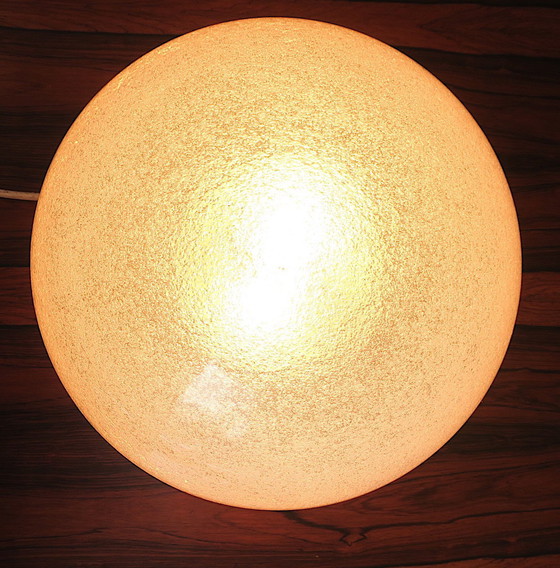Image 1 of Italiaanse koepel plafondlamp of wandlamp in mat Murano Mazzega glas, 1960
