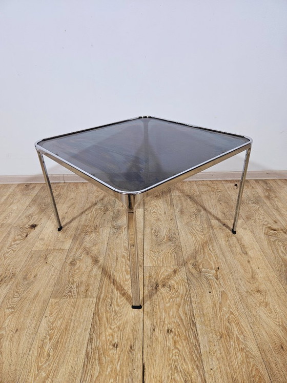 Image 1 of Mid-Century Modern Coffee Table – Chrome and Smoked Glass, Italy, 1970s.