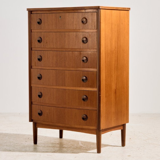 Image 1 of Commode en teck MK11152 à six tiroirs