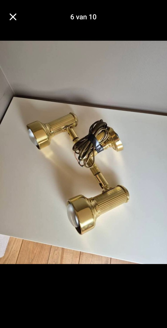 Image 1 of OMI Leuchten Lot von 4 Scheinwerfern | Messing | Hollywood Regency ca. 1970 | Original