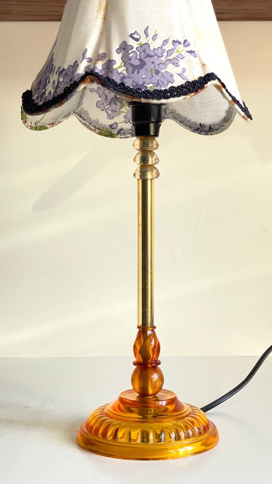 Vintage Plexiglas and lilac fabric lamp – Table lamps, Textile (photo 14 of 29)