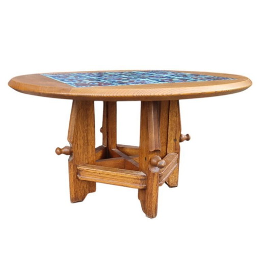 Ladislas System Pedestal Table in Light Oak, Guillerme and Chambron