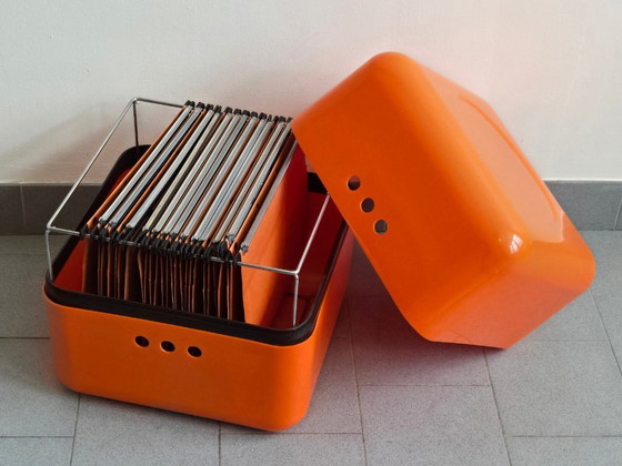 Image 1 of Cubo portadocumenti Jean Garçon vintage degli anni '70 per formato anni '70 Space Age Orange