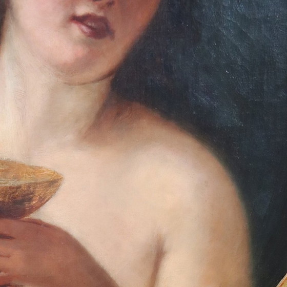 Image 1 of Mythologische Figur der Mänade, Ölgemälde auf Leinwand, Italien, 19. Jahrhundert