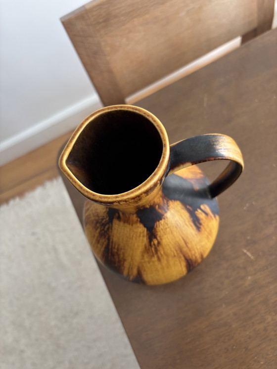 Image 1 of Vaso vintage marrone fatto a mano