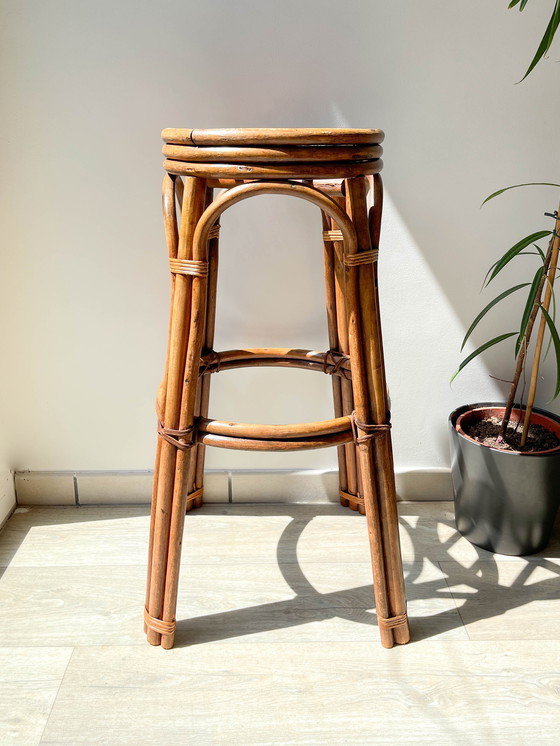 Image 1 of Sgabello da bar vintage in legno curvato, anni '50