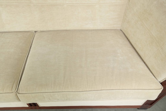 Image 1 of In goede staat verkerende Schuitema Art Deco design bank met prachtig houtwerk uit de Decoforma serie